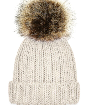 Junior Fur Pom Pom Chunky Beanie