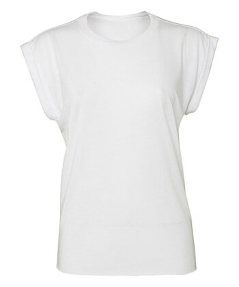 Women's Flowy Muscle Tee Rolled Cuff