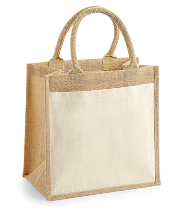Cotton Pocket Jute Midi Tote