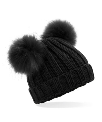 Infant/Junior Faux Fur Double Pom Pom Beanie
