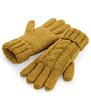 Cable Knit Melange Gloves
