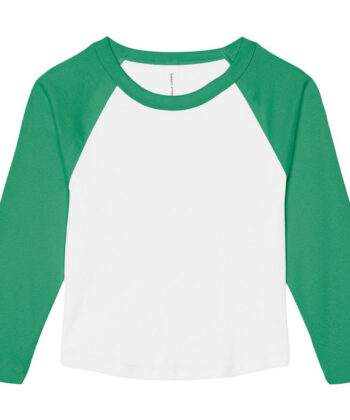 Women's Micro Rib 3/4 Raglan Baby Tee