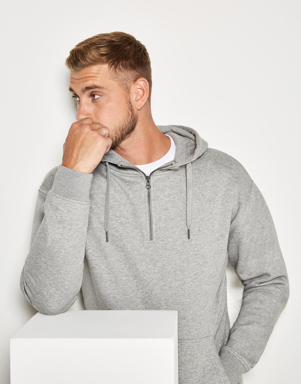 Regular Fit 1/4 Zip Hoodie - Image 8