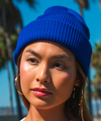 Recycled Yarn Ribbed Knit Beanie