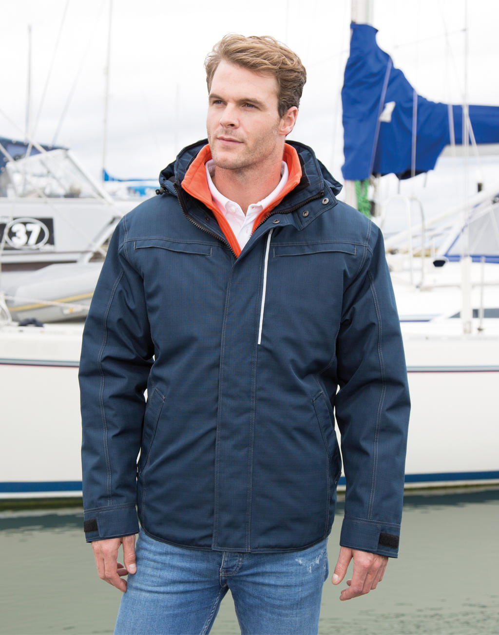 Denim Texture Rugged Jacket - Image 4