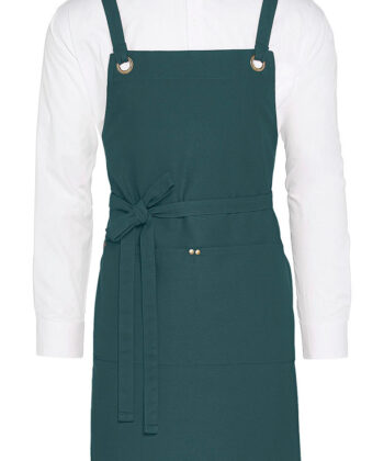 PROVENCE - Crossover Eyelets Bib Apron with Pocket