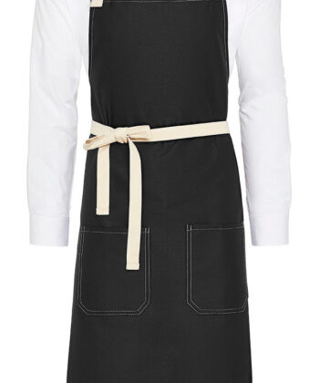 SANTORINI - Contrasted Bib Apron with Pocket