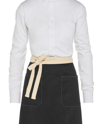 SANTORINI - Contrasted Bistro Apron with Pocket