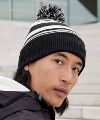 Striped Fan Beanie