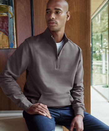 1/4 Zip Pique Sweatshirt
