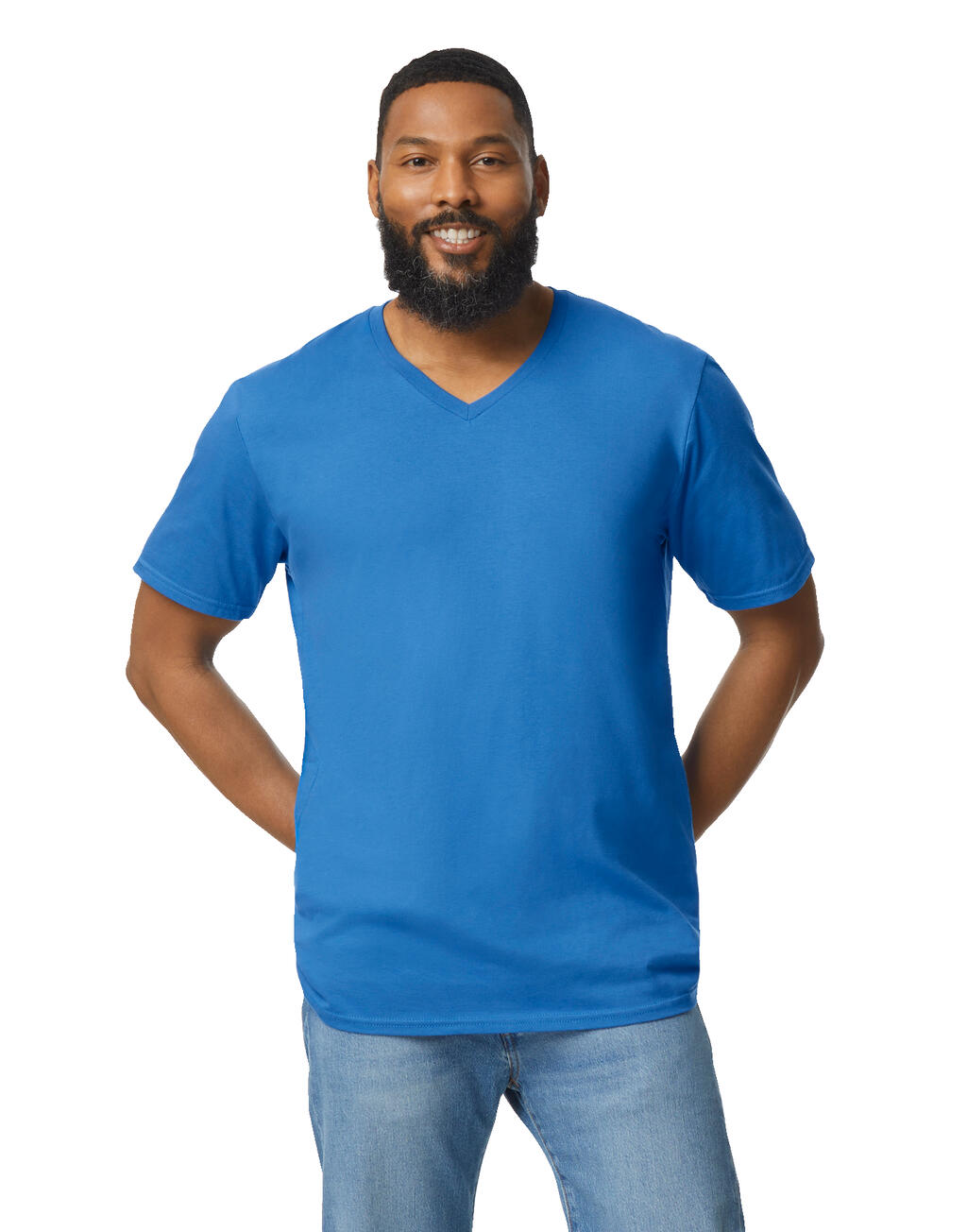 Softstyle Adult V-Neck T-Shirt - Image 3