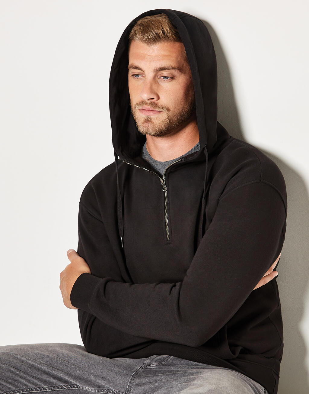 Regular Fit 1/4 Zip Hoodie - Image 2