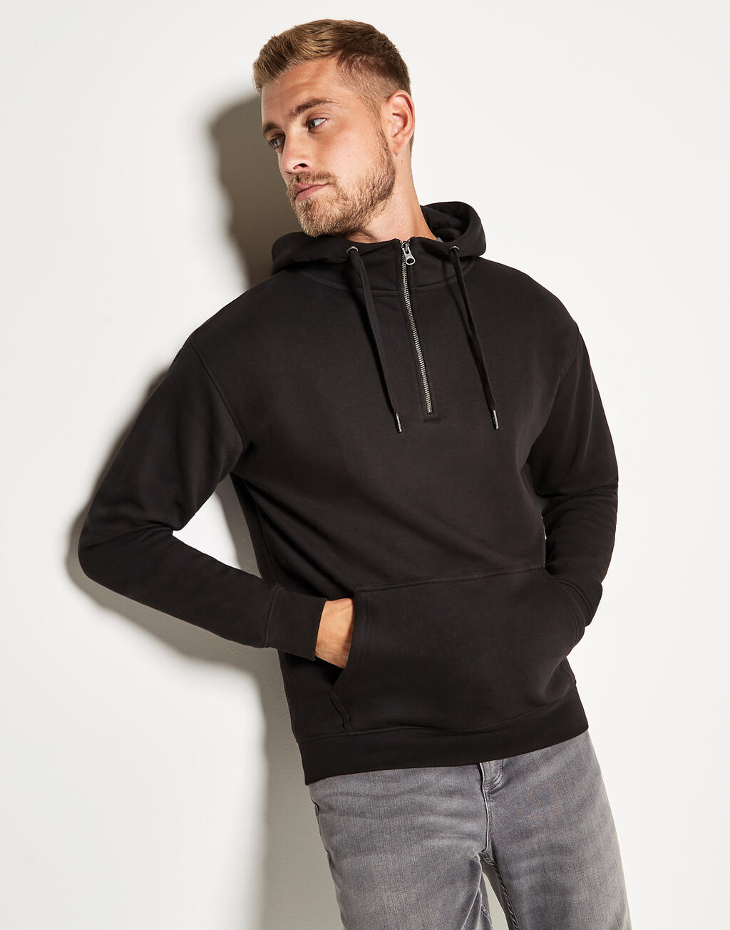 Regular Fit 1/4 Zip Hoodie - Image 3