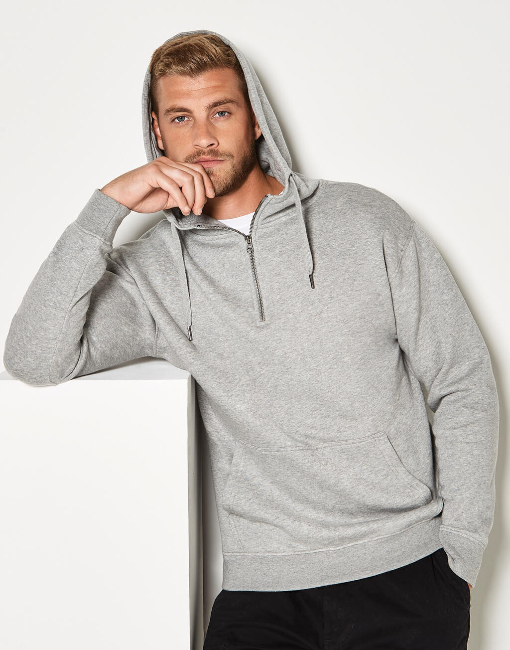 Regular Fit 1/4 Zip Hoodie - Image 10