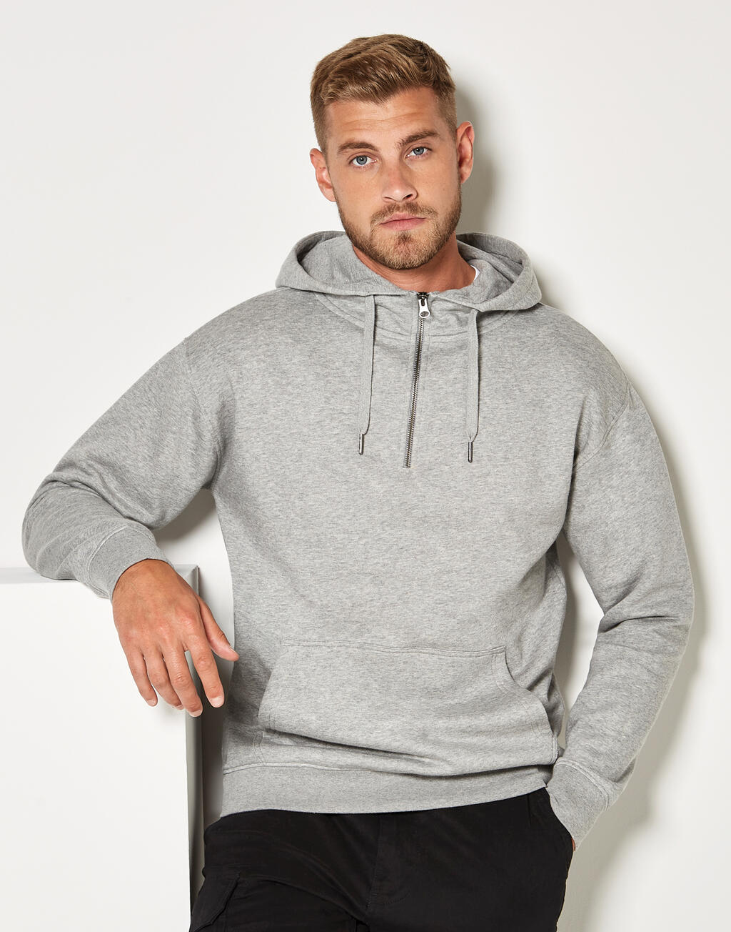 Regular Fit 1/4 Zip Hoodie - Image 6