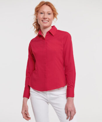 Ladies' LS Fitted Poplin Shirt