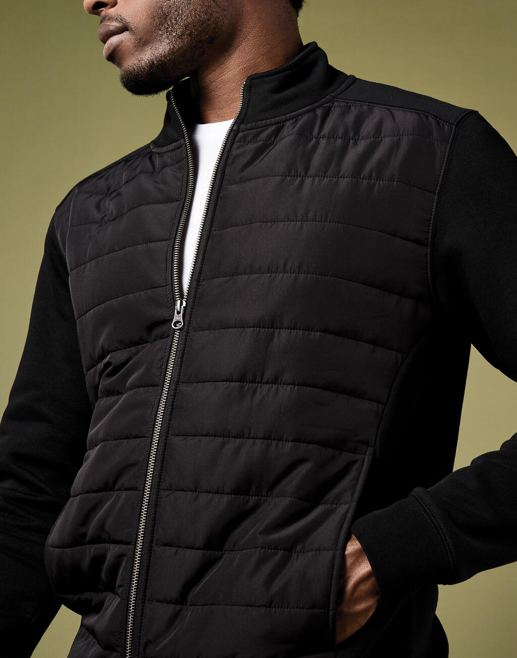 Regular Fit Quilted Full Zip Sweatshirt - Image 2