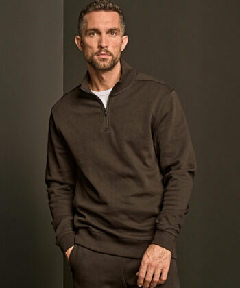 Ribbed Interlock Half Zip