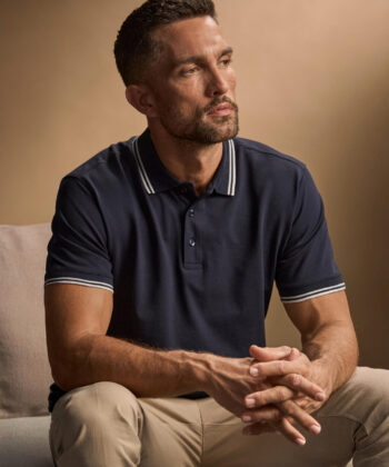 Luxury Stripe Stretch Polo