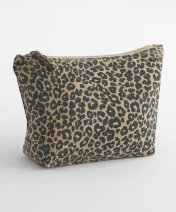 Leopard Print Canvas Accessory Bag